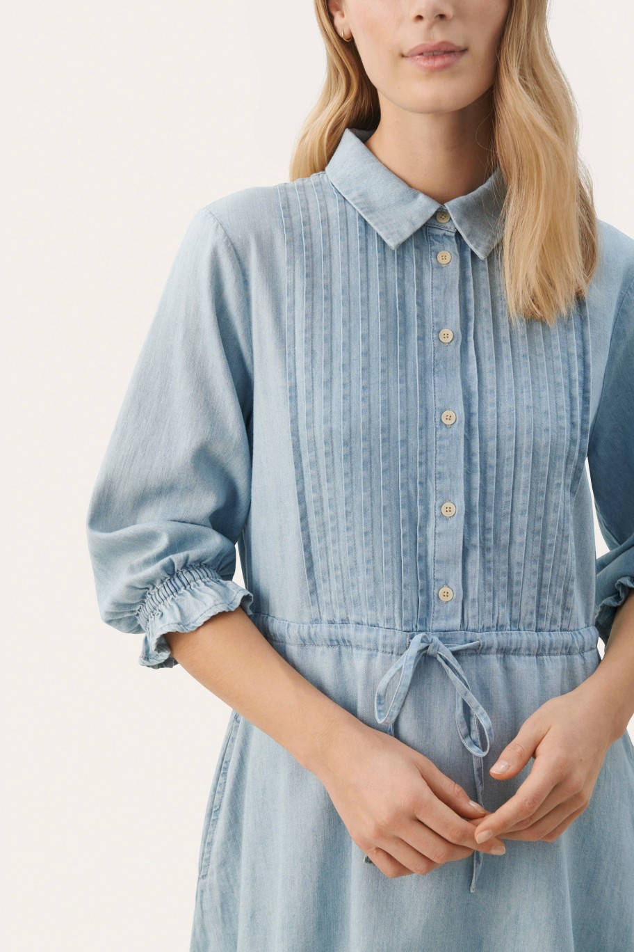 Tops PART TWO | Salliespw Kjole Whiteish Blue Denim