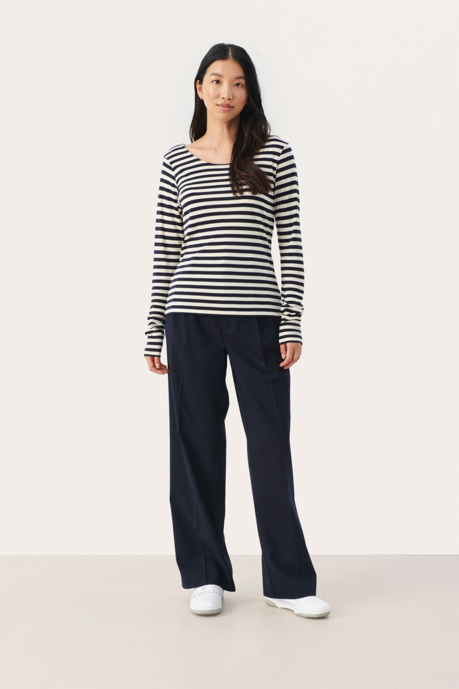 Tops PART TWO | Fanneyspw Langermet T-Skjorte Dark Navy Stripe