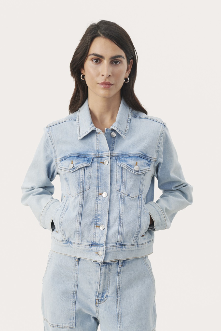 Tops PART TWO | Frederikkapw Casual Jakke Light Blue Denim