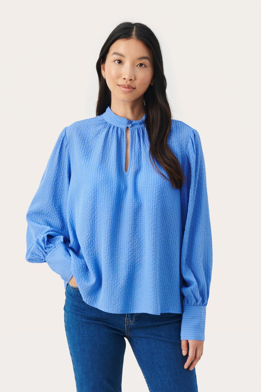 Tops PART TWO | Frickapw Langermet Bluse Ultramarine