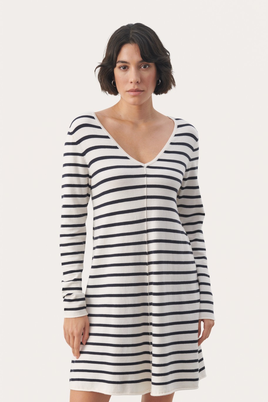 Tops PART TWO | Elsabethpw Strikkekjole Dark Navy Stripe